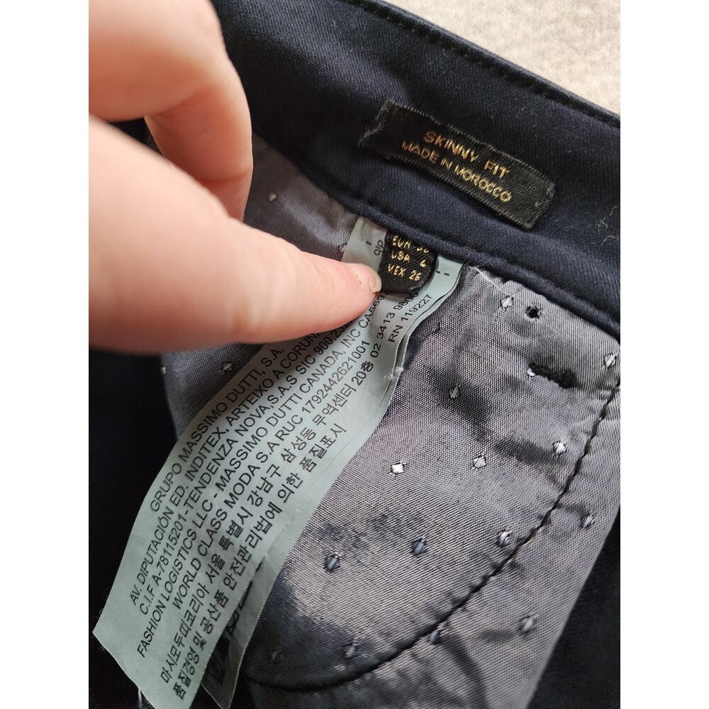Massimo Dutti Womens Skinny Fit Navy Blue Pants Trouser Size 4 US 36 EUR - Picture 6 of 6